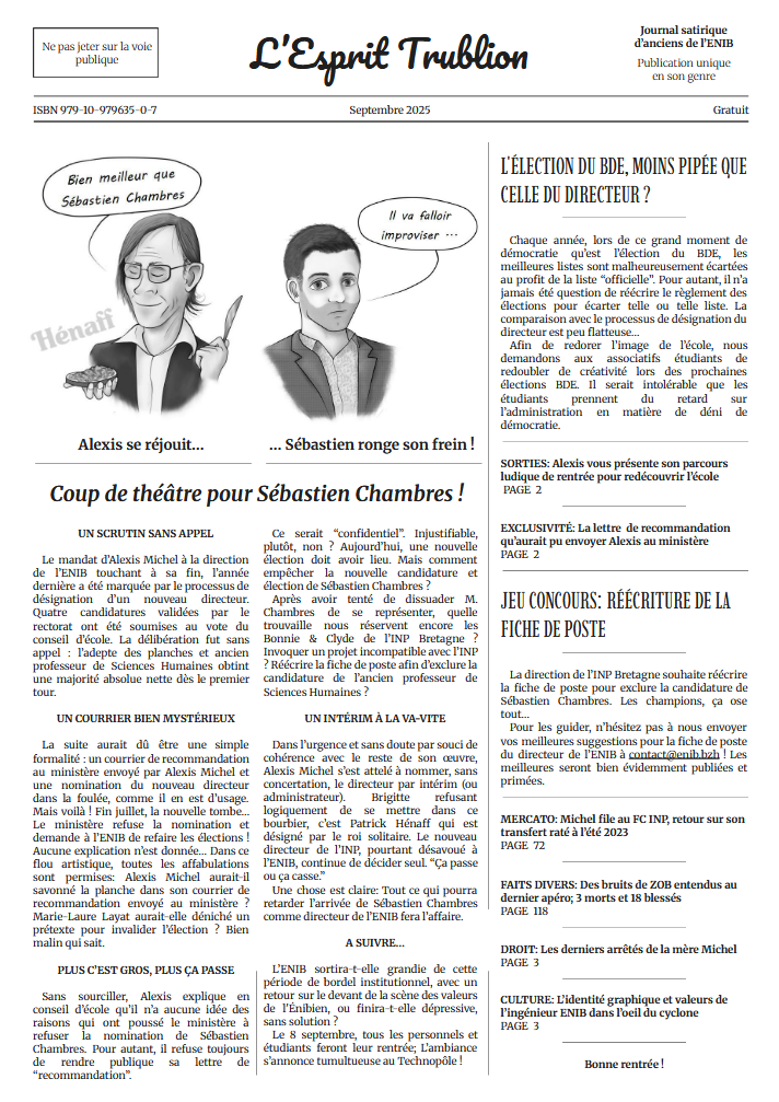 Vignette du journal satirique, il se trouve au format pdf.