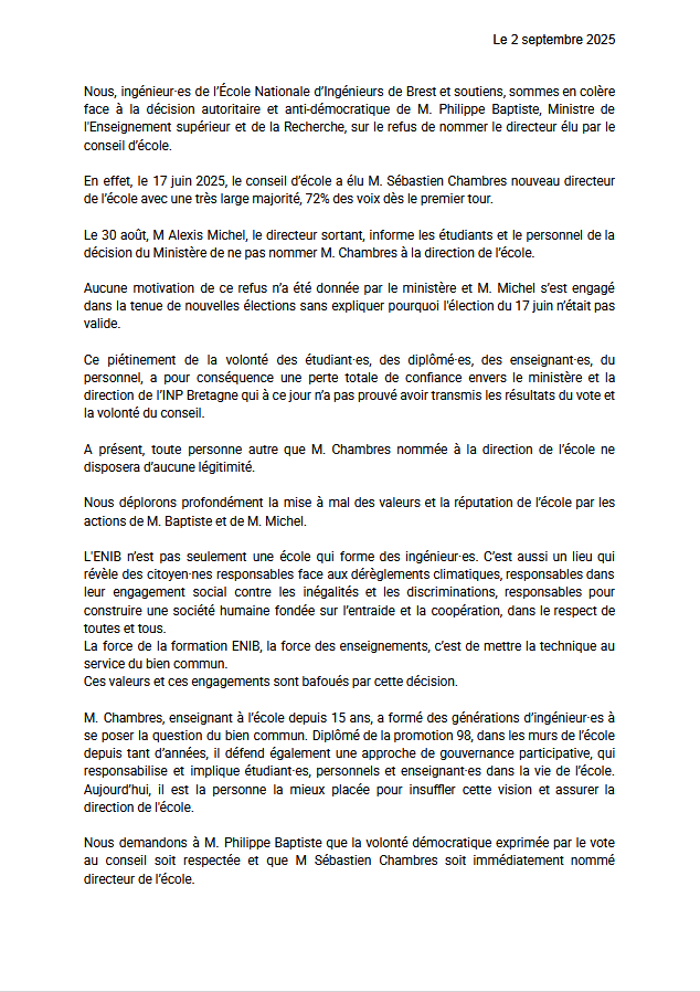 Vignette de la lettre ouverte. La lettre ouverte se trouve au format pdf.